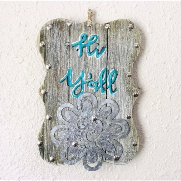 Other - Country Farm Gray Wood Hey Y’all Sign